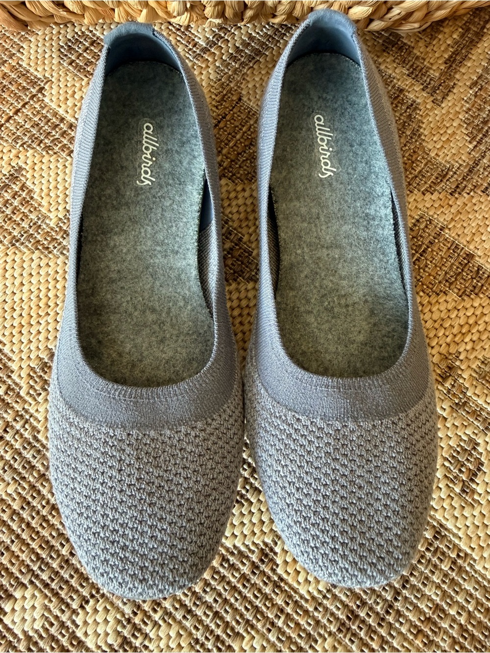 Allbirds Tree Breezers Size 8.5 Ballat Flat Gray Travel Packable Shoes Wool